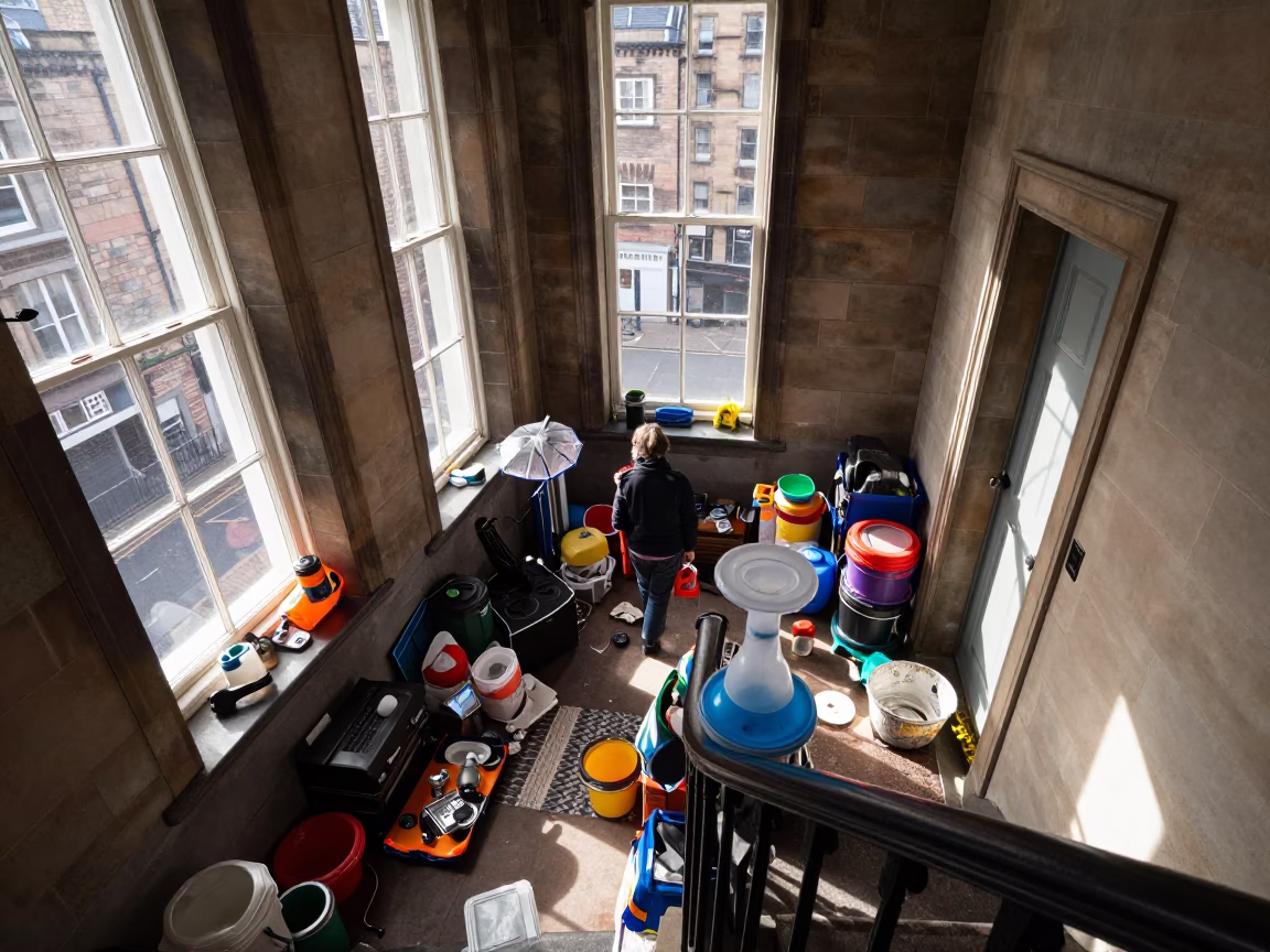 Cluttered Landing in Edinburgh in in Edinburgh, United Kingdom