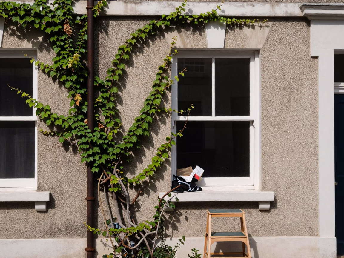 Cluttered Windowsill in Bristol in in Bristol, United Kingdom