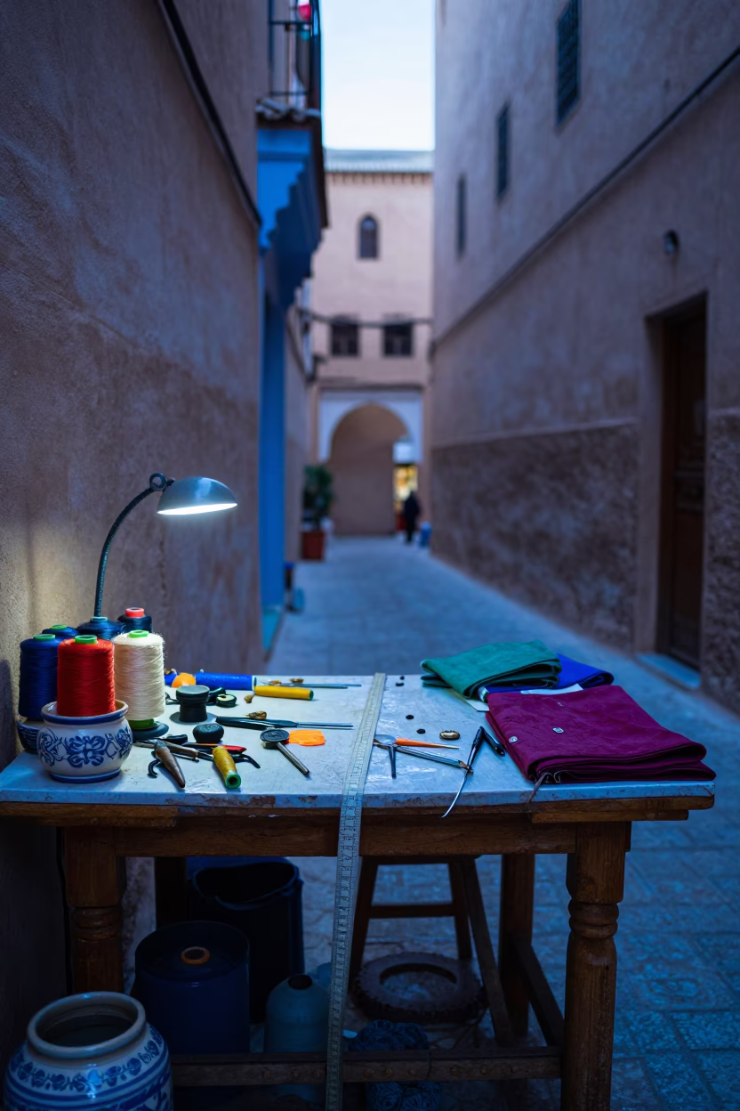 Cluttered Workbench in Casablanca in in Casablanca, Morocco