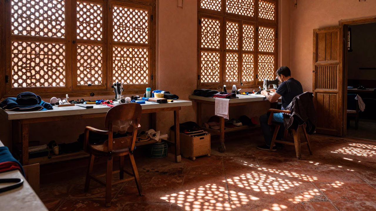 Cluttered Workbench in Marrakech in in Marrakech, Morocco