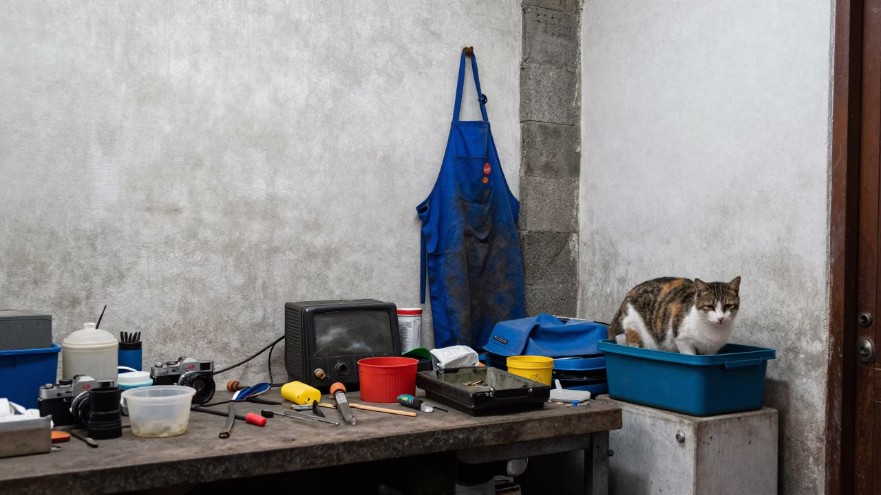 Cluttered Workbench in Mexico City in in Mexico City, Mexico