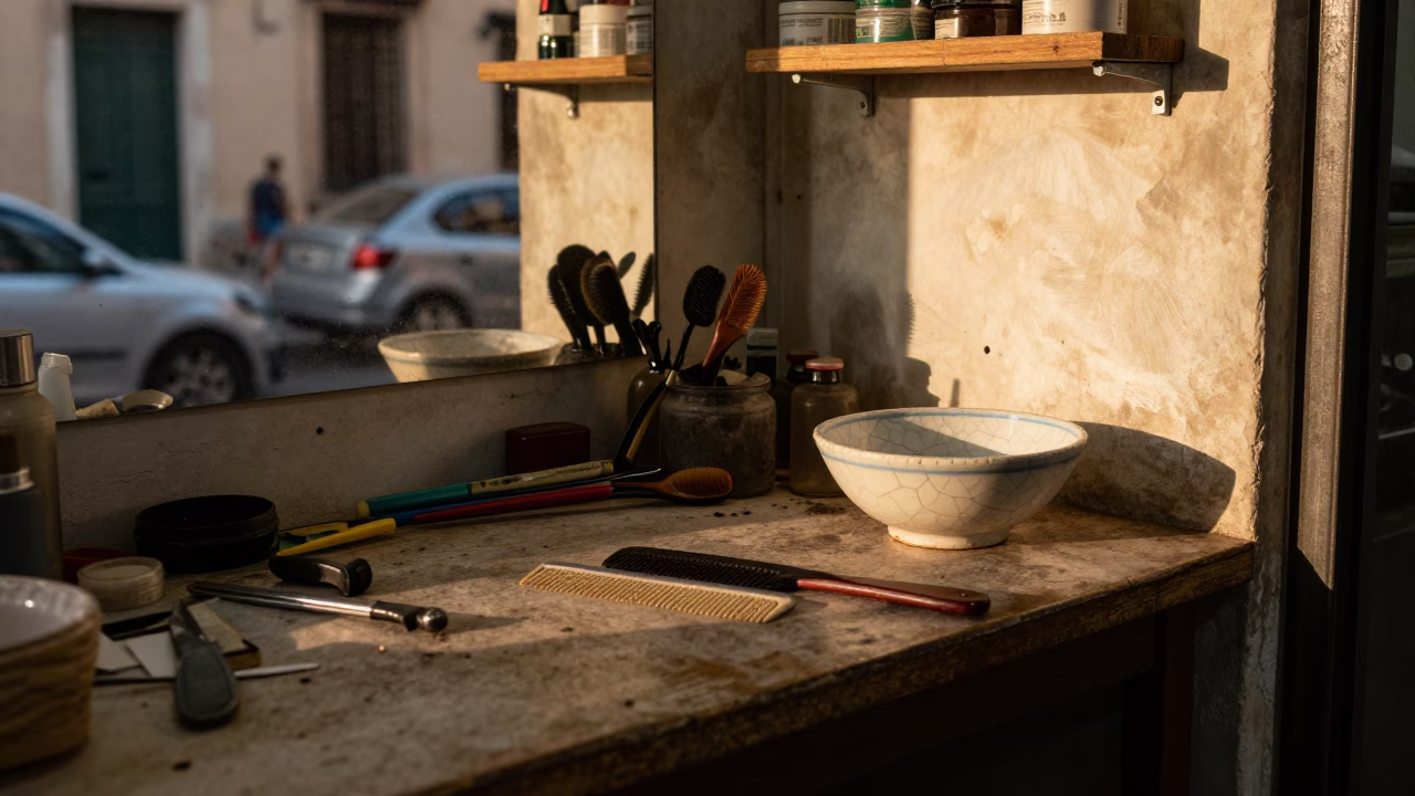 Cluttered Workbench in Palermo in in Palermo, Italy