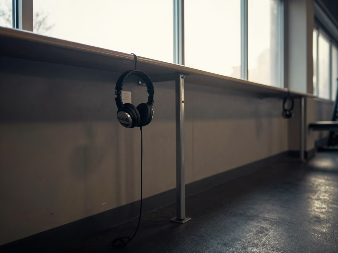 Coaching Headset Rail in Sheffield Gym Dawn in at a gym check-in desk in Sheffield