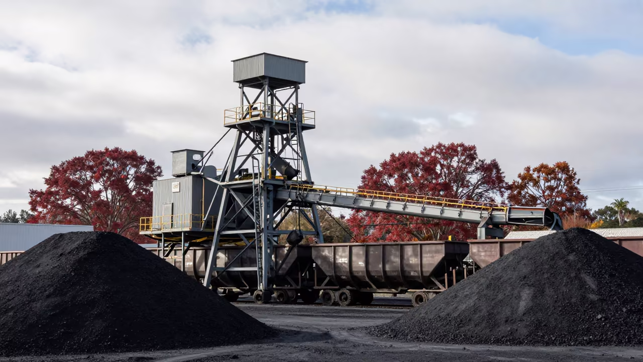 Coal Hopper Loading in Late Autumn Geelong in near Geelong