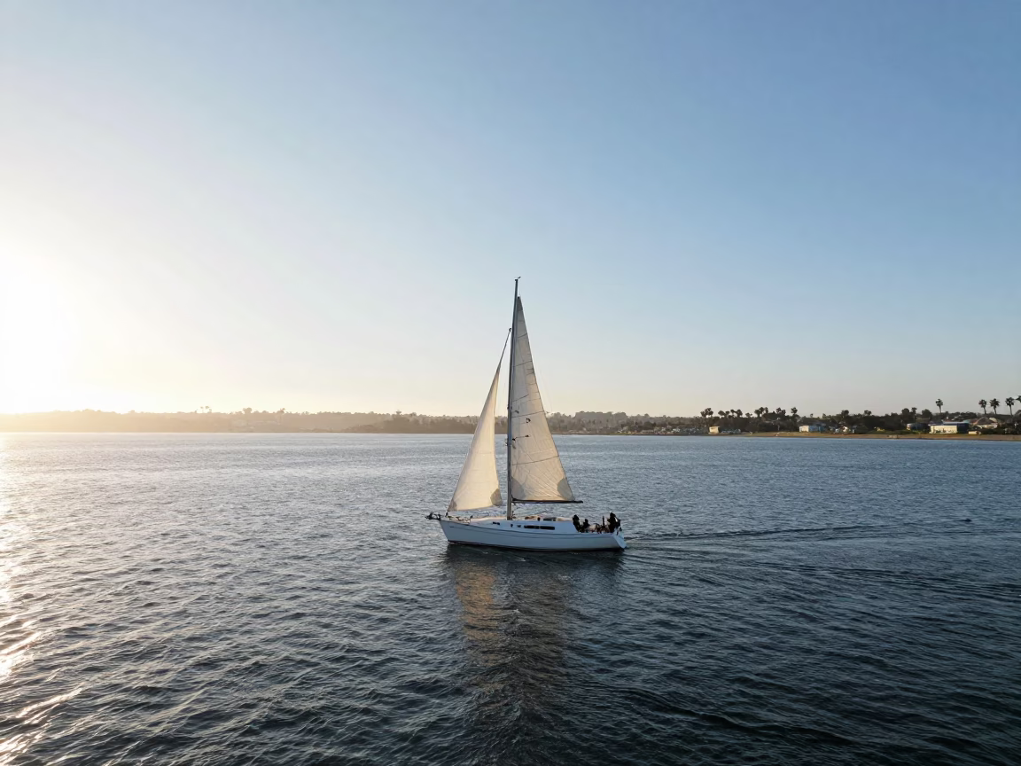 Coastal California in San Diego at As First Light Reaches The Scene in in San Diego, California, United States