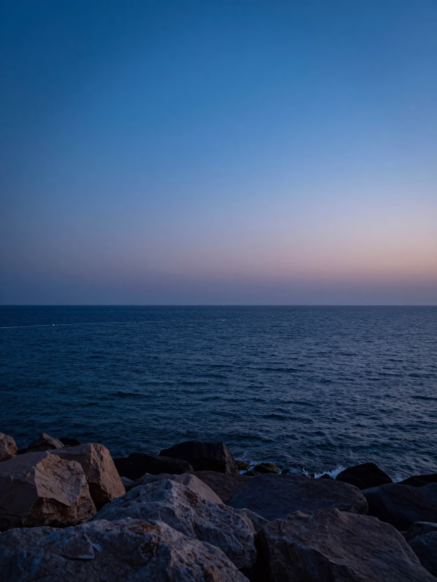 Coastal Horizon at Blue Hour in Muscat in in Muscat, Oman