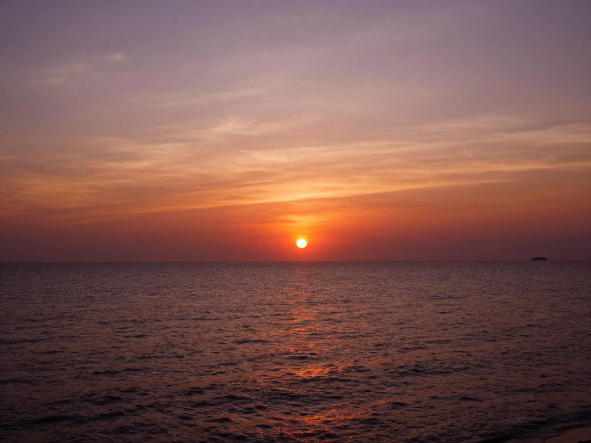Coastal Landscape at As The Sun Drops Toward The Horizon in Phuket in in Phuket, Thailand