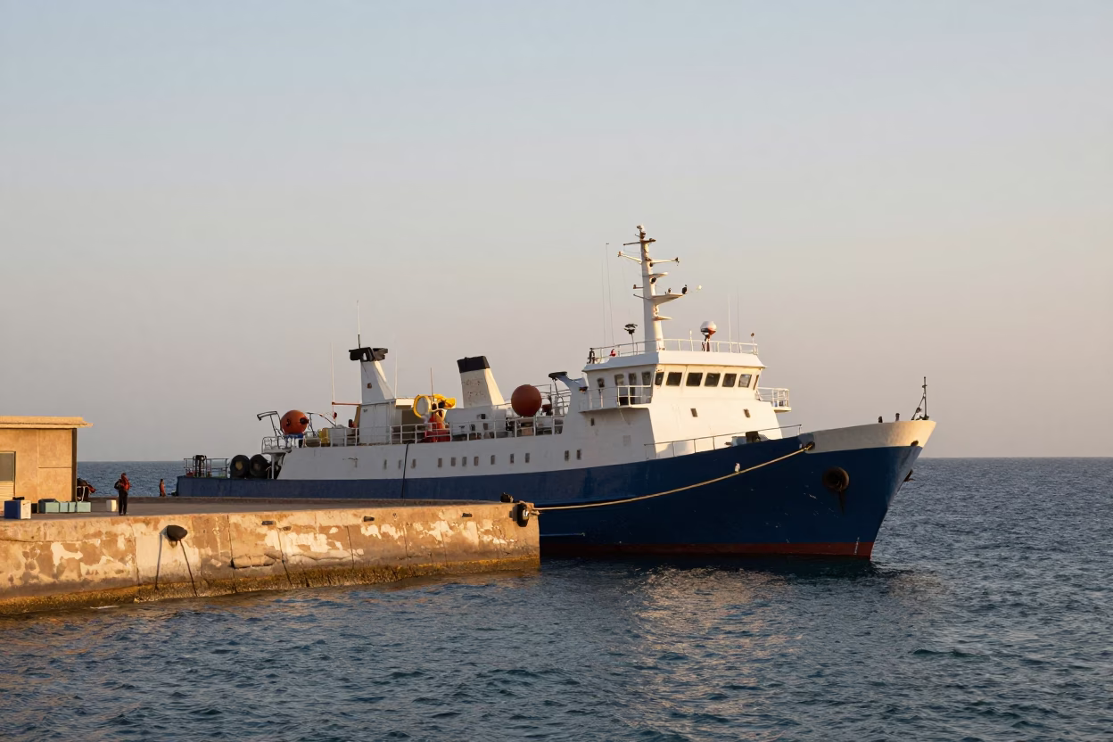 Coastal Scene in Alexandria at The Early Morning Light in in Alexandria, Egypt
