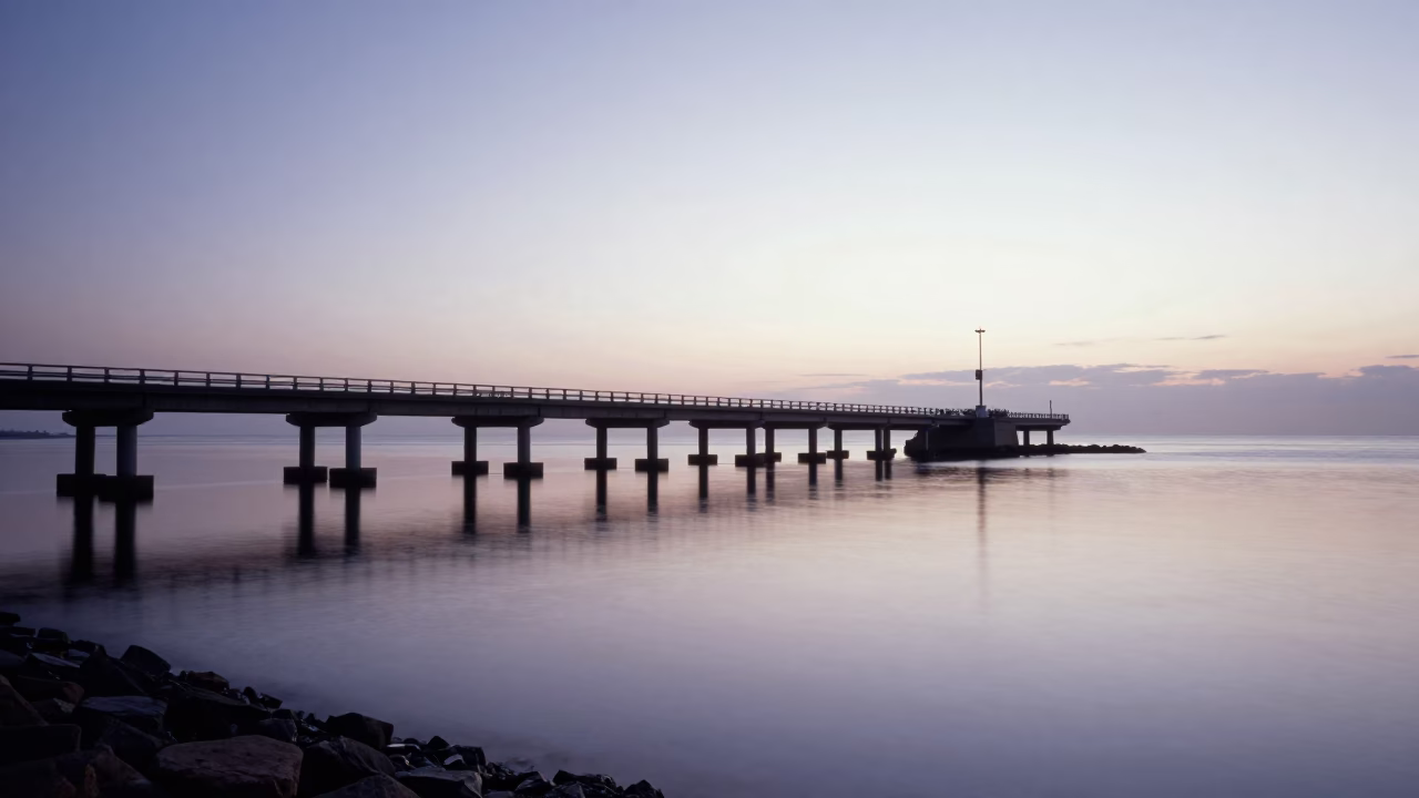 Coastal Scene in Durban at The Early Morning Light in in Durban, South Africa