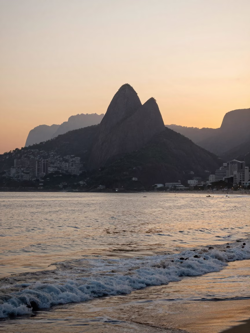 Coastal View in Rio De Janeiro at The Early Evening Light in in Rio de Janeiro, Brazil