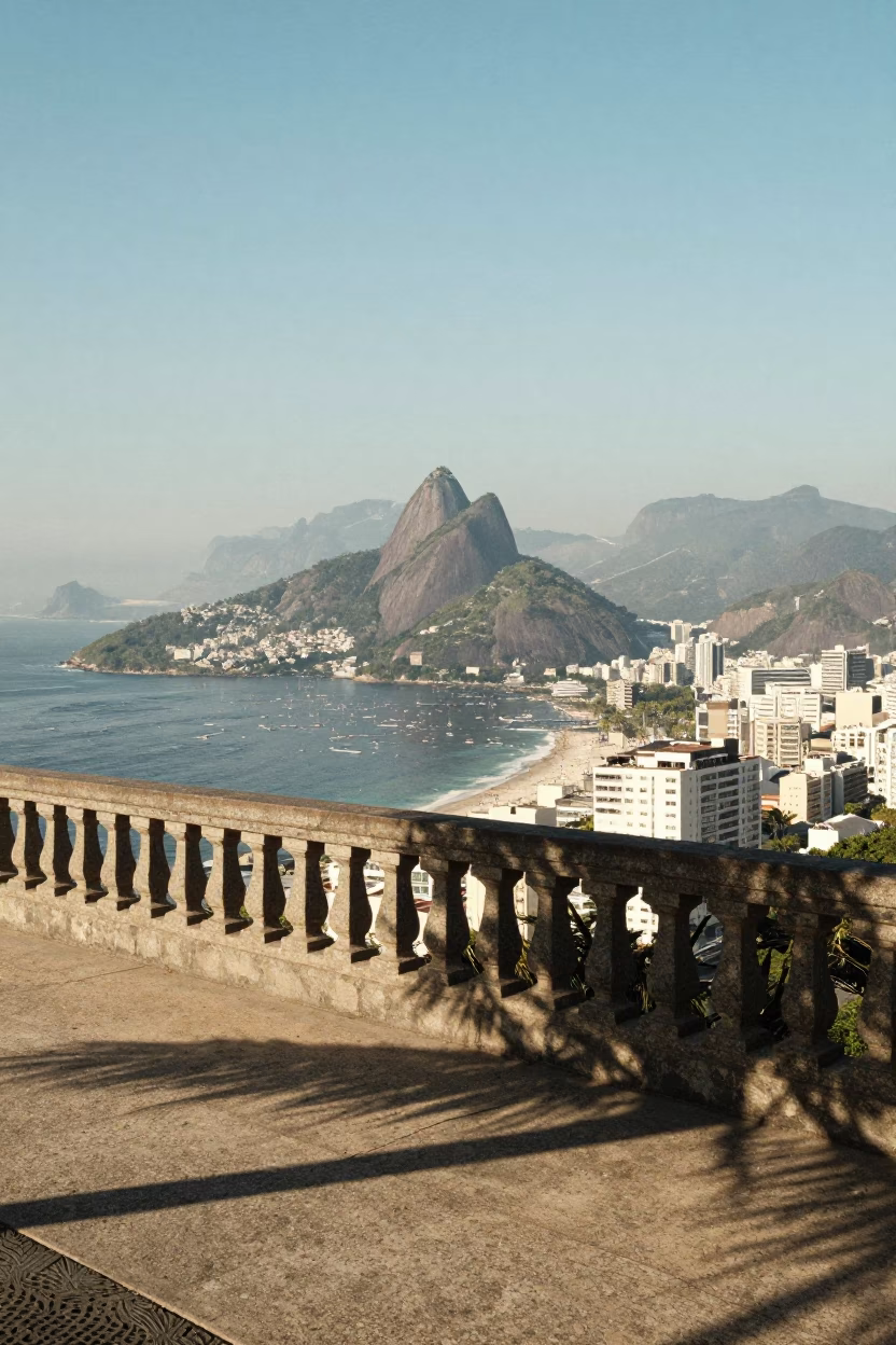 Coastline And Urban Skyline in Rio De Janeiro in in Rio de Janeiro, Brazil
