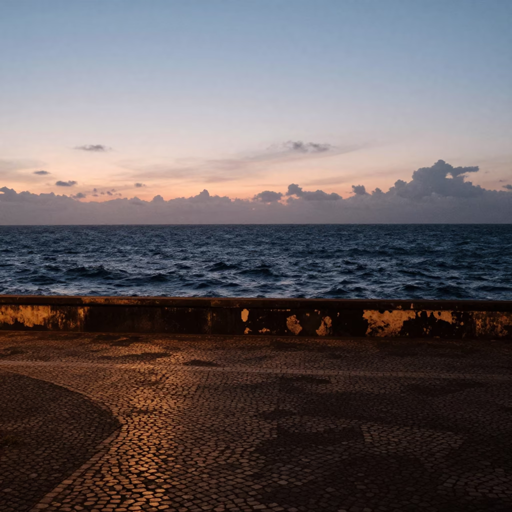 Coastline Bahia in Salvador at Sunrise Light in in Salvador, Brazil