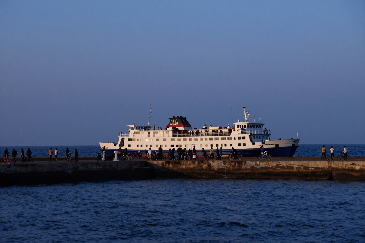 Coastline View at Blue Hour in Accra in in Accra, Ghana