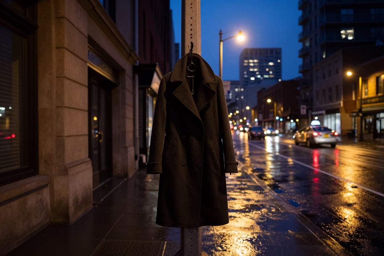 Coat Hook in Toronto at Midnight Light in in Toronto, Ontario, Canada