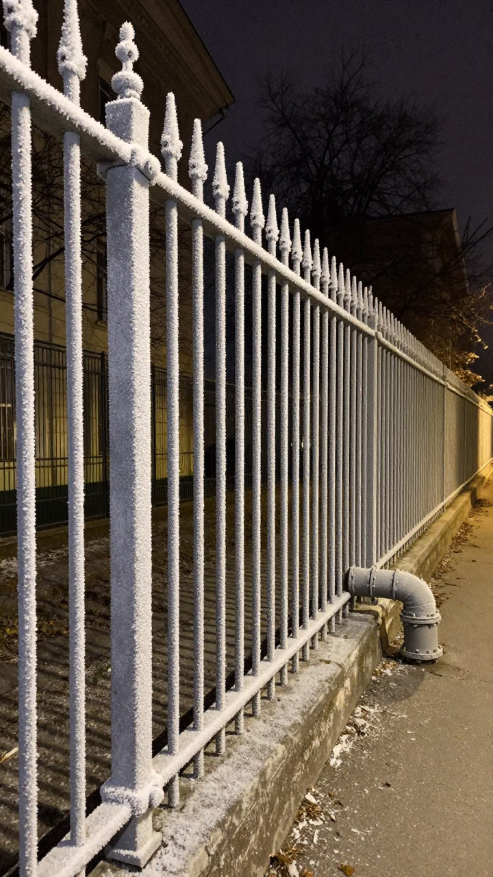 Coated Fencing at Late At Night Light in Budapest in in Budapest, Hungary