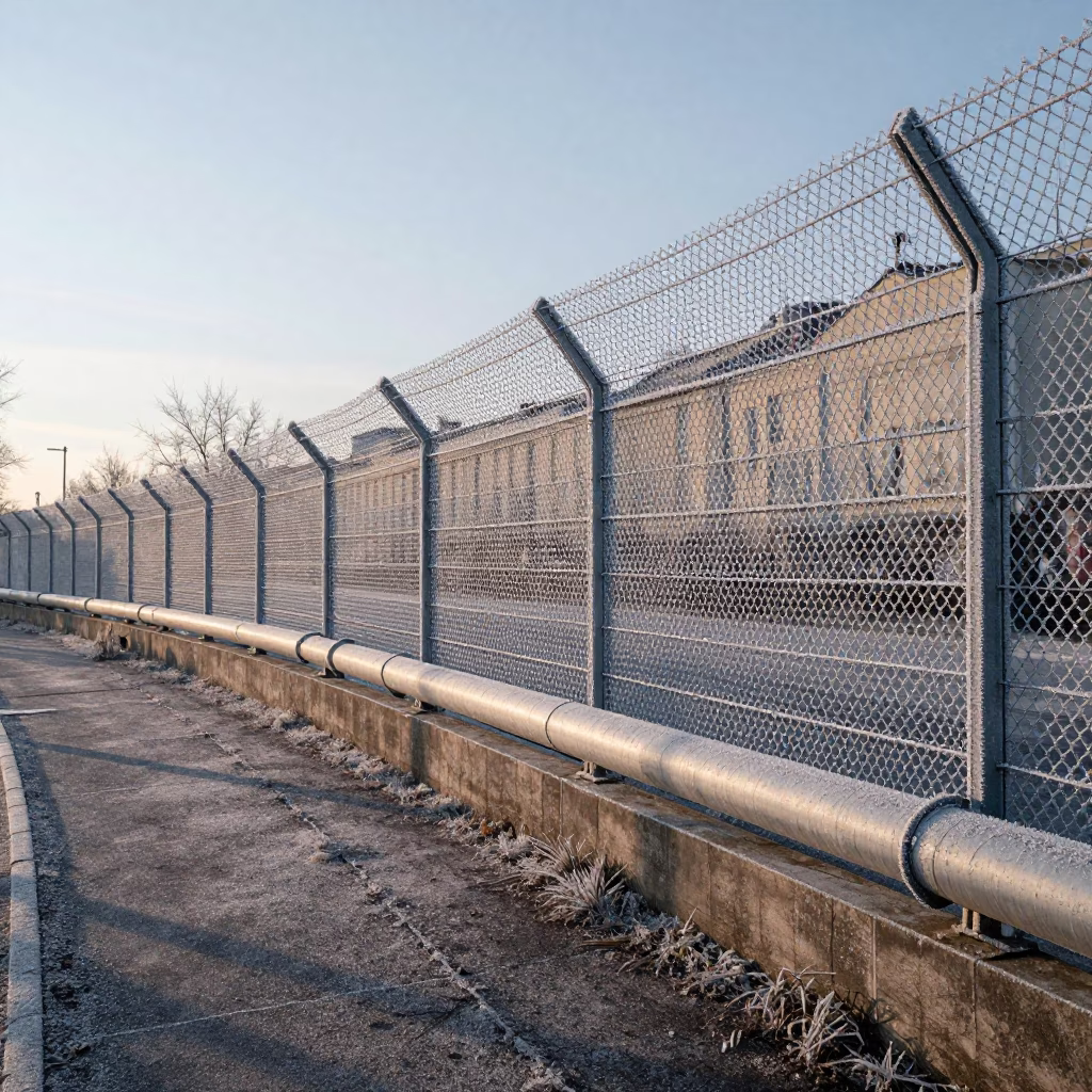 Coated Fencing in Budapest at The Late Morning Light in in Budapest, Hungary