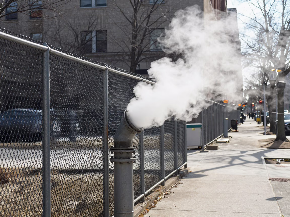 Coated Fencing in Chicago at Midday Light in in Chicago, Illinois, United States