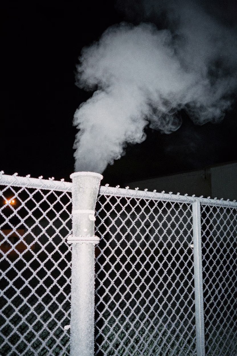 Coated Fencing in Christchurch at Deep In The Night Light in in Christchurch, New Zealand