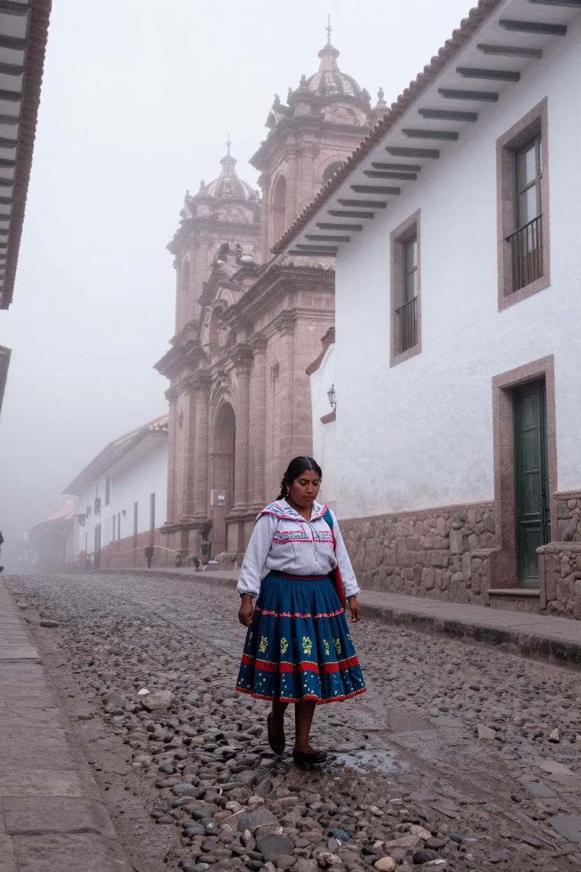 Cobbled Street in Cusco in in Cusco, Peru