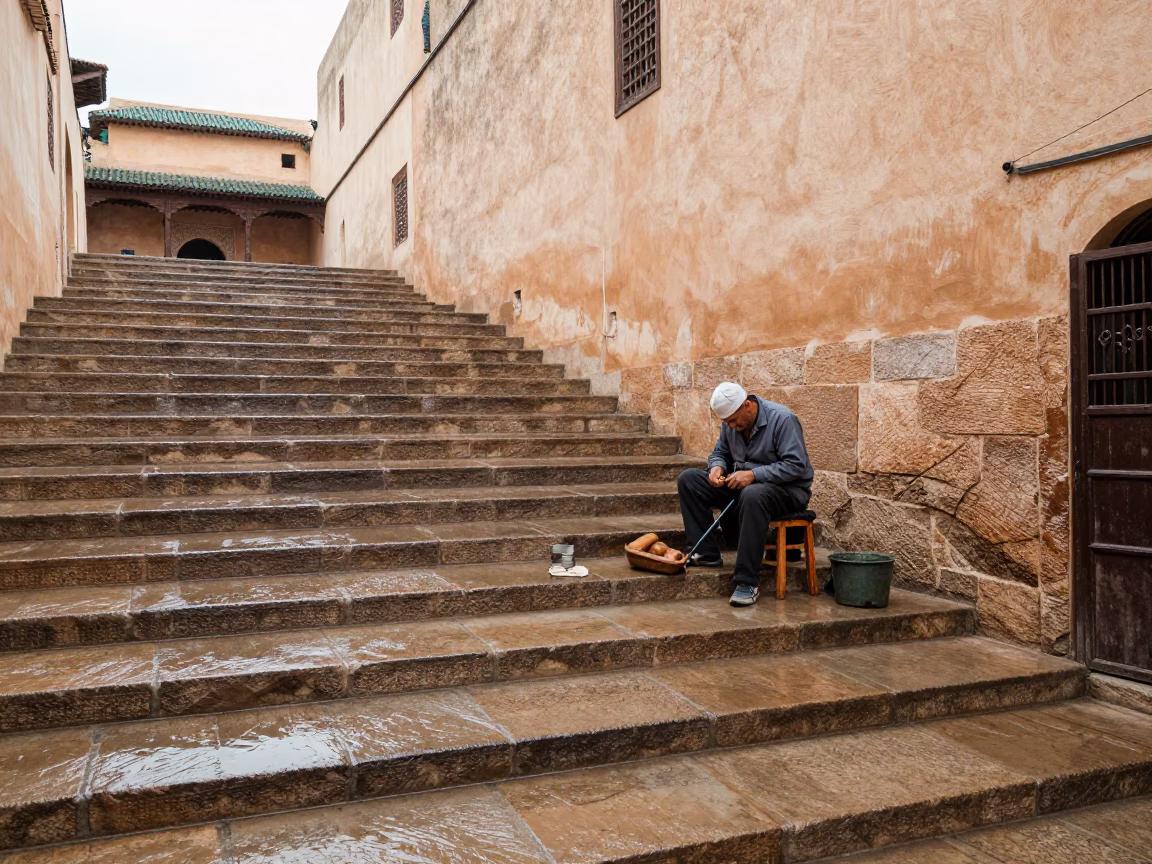 Cobbler Working in Fez in in Fez, Morocco
