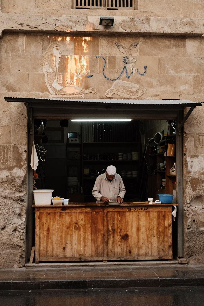 Cobbler Working in Luxor in in Luxor, Egypt