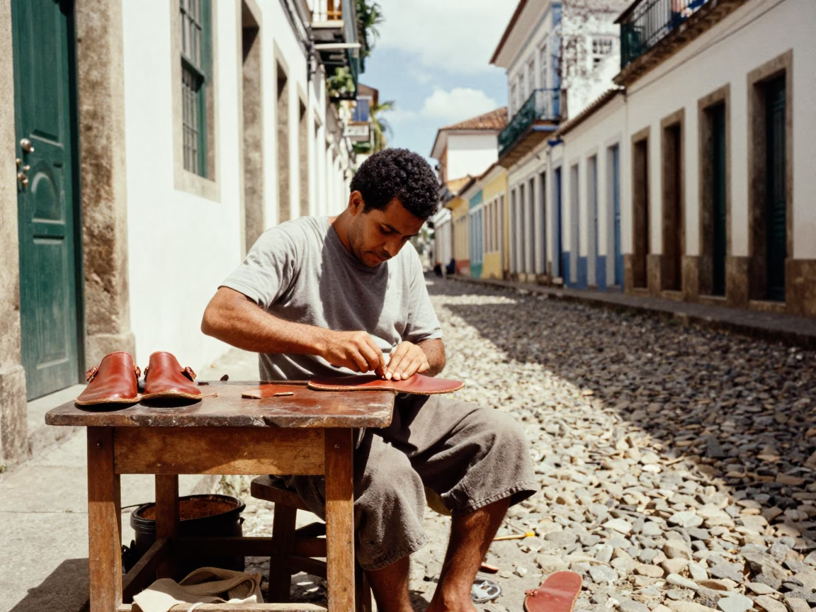 Cobbler Working in Salvador in in Salvador, Brazil
