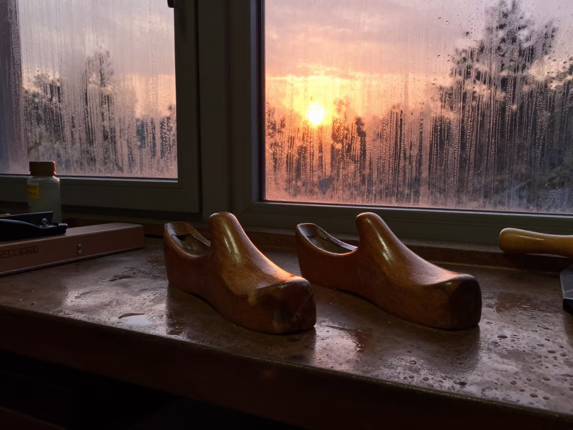 Cobbler's Lasts in Aden Studio Wet Season Light in in a studio in Aden