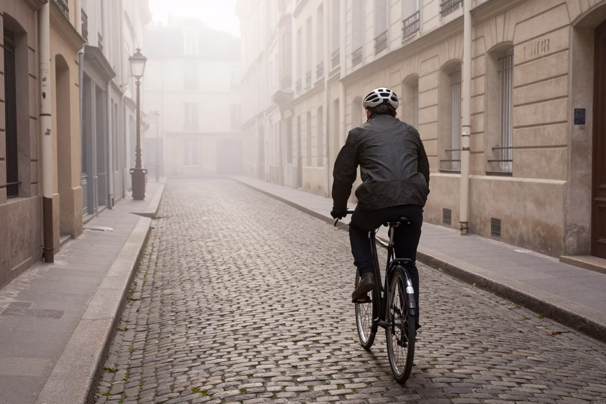 Cobblestone Alley in Paris in in Paris, France