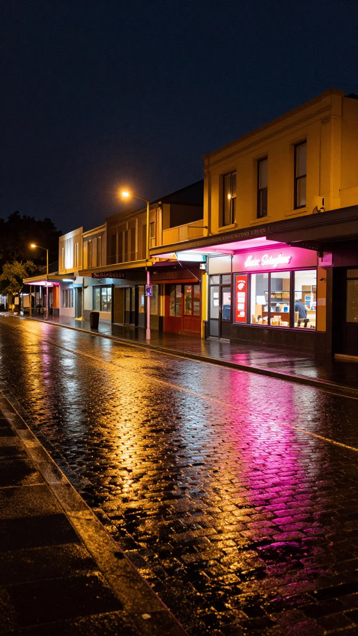 Cobblestone Street in Hobart in in Hobart, Tasmania, Australia