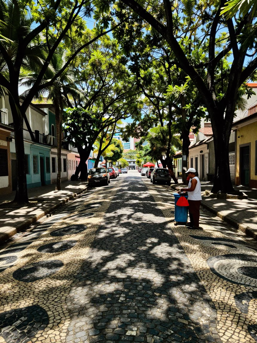 Cobblestone Street in Rio De Janeiro in in Rio de Janeiro, Brazil