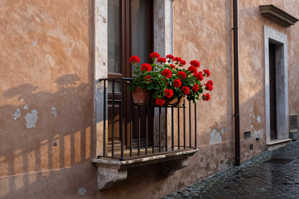 Cobblestone Street in Rome in in Rome, Italy