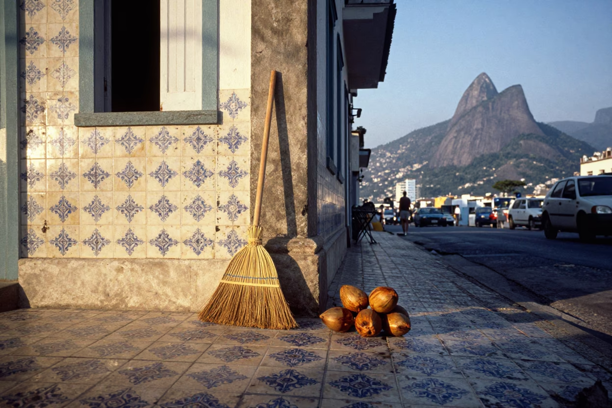 Coconuts just after sunrise in Rio De Janeiro in in Rio de Janeiro, Brazil