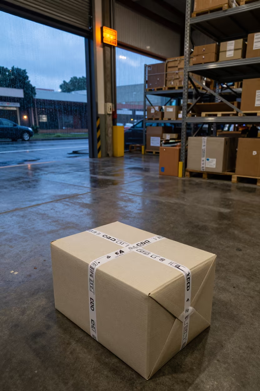 COD Envelope Box in Salvador Cross-Dock in inside a cross-dock lane near Salvador