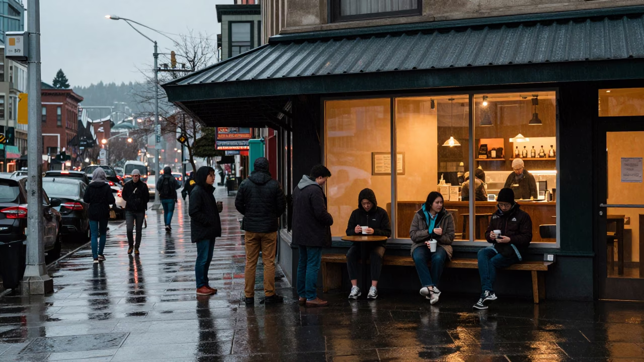 Coffee at First Light in Seattle in in Seattle, Washington, United States