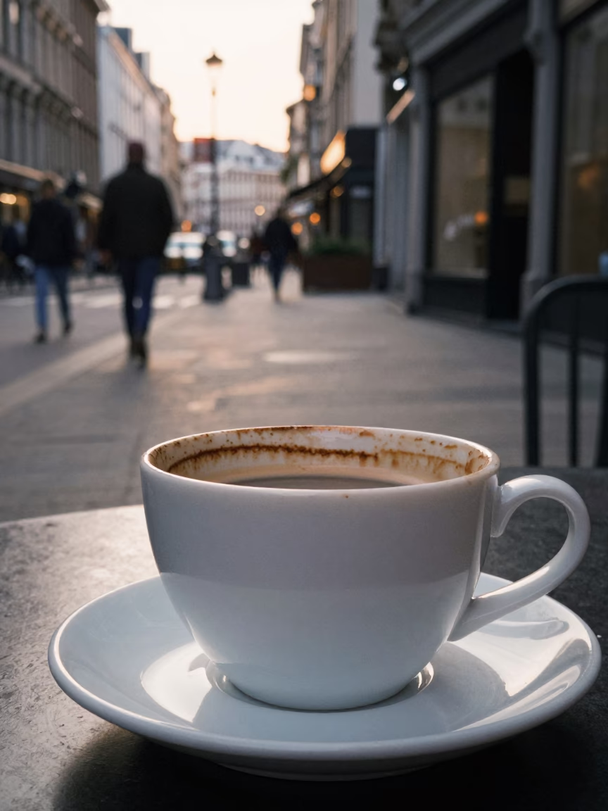 Coffee Break just after sunrise in Brussels in in Brussels, Belgium