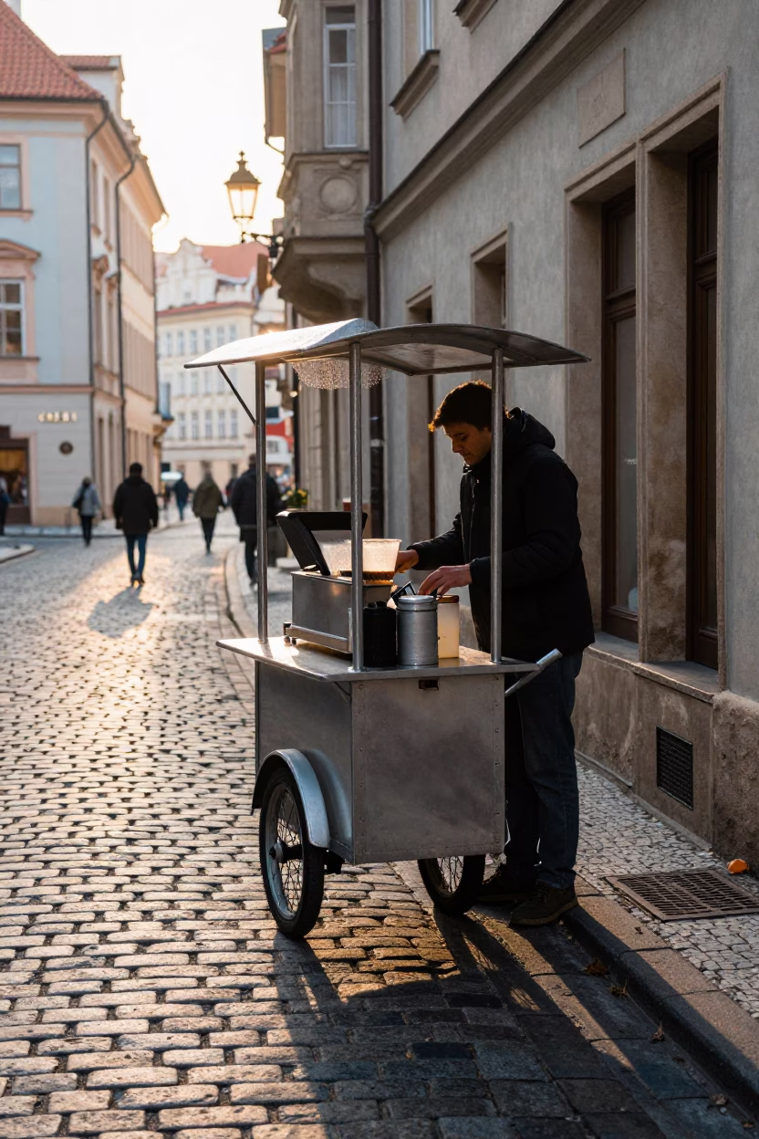 Coffee Cart in Prague in in Prague, Czech Republic
