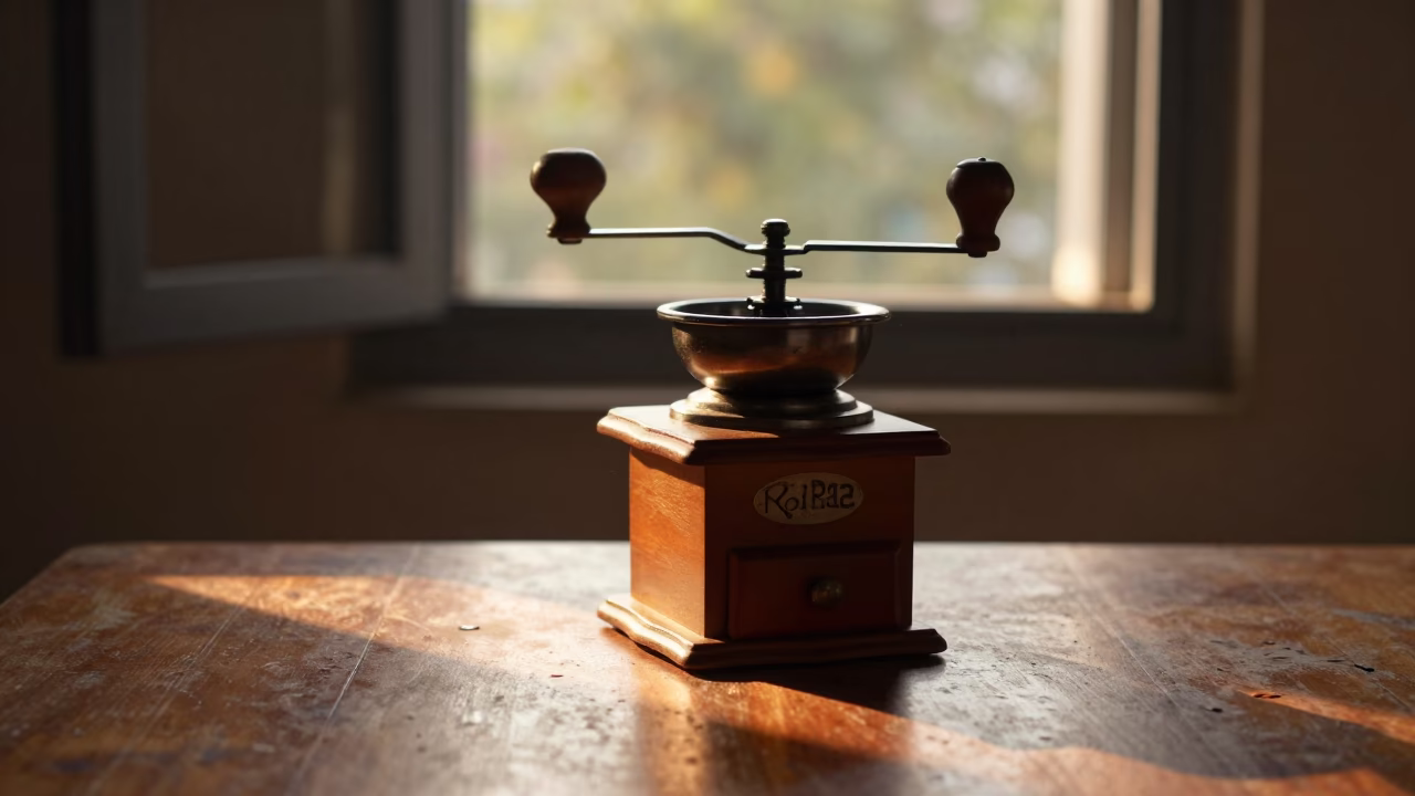 Coffee Grinder in Kolkata at Golden Hour in in Kolkata, India