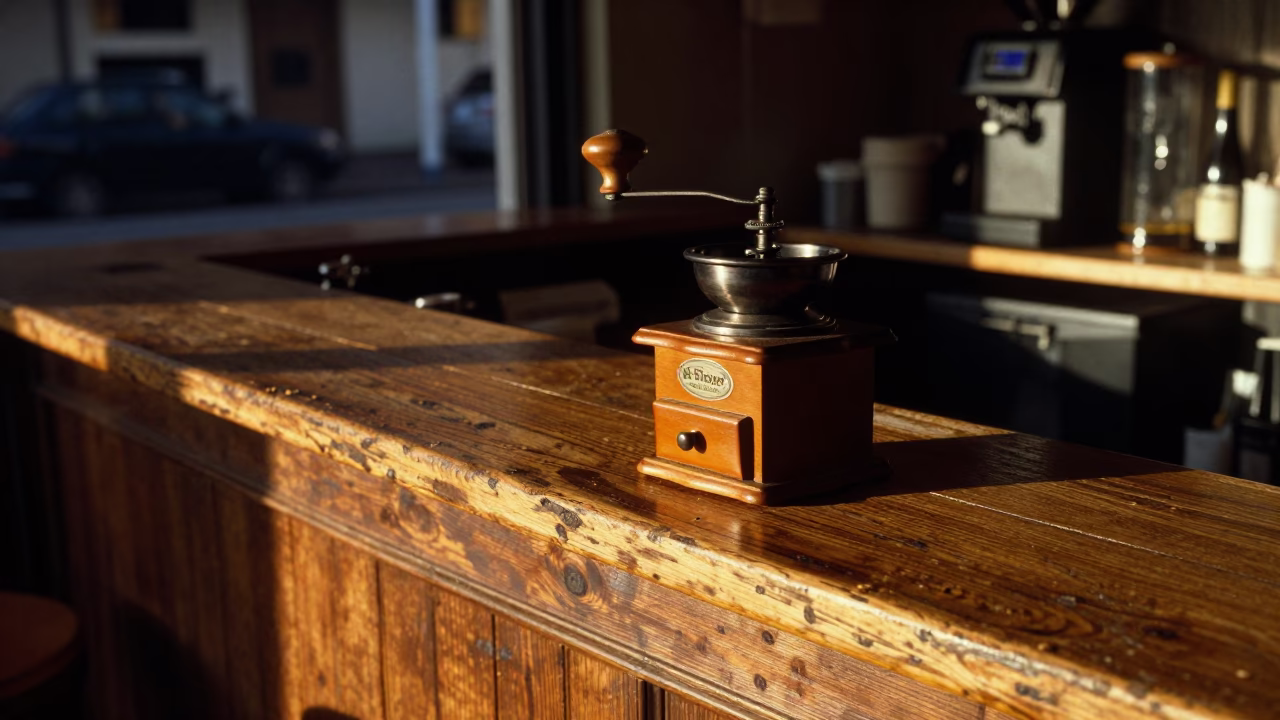 Coffee Grinder in New Orleans at Honeyed Evening Light in in New Orleans, Louisiana, United States