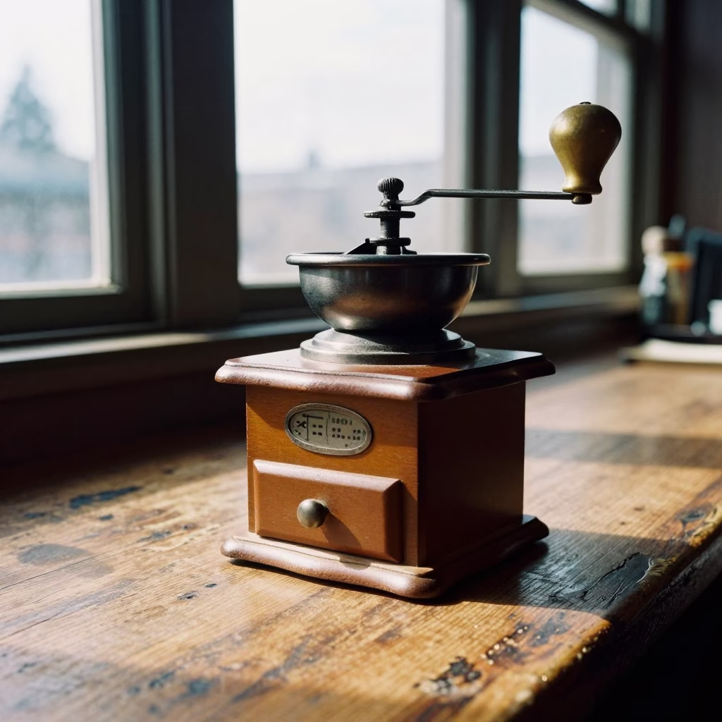 Coffee Grinder in Portland at Midday Light in in Portland, Oregon, United States