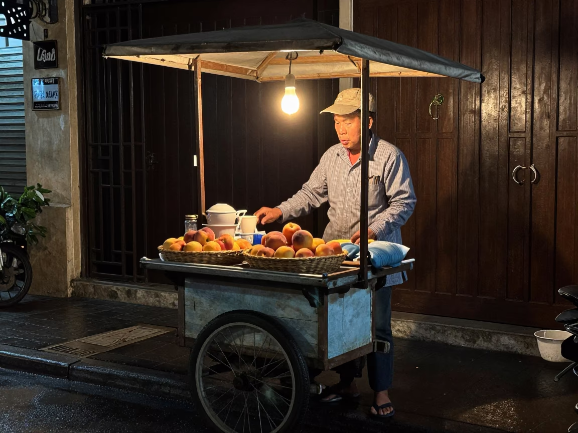 Coffee in Ho Chi Minh City at Late At Night Light in in Ho Chi Minh City, Vietnam
