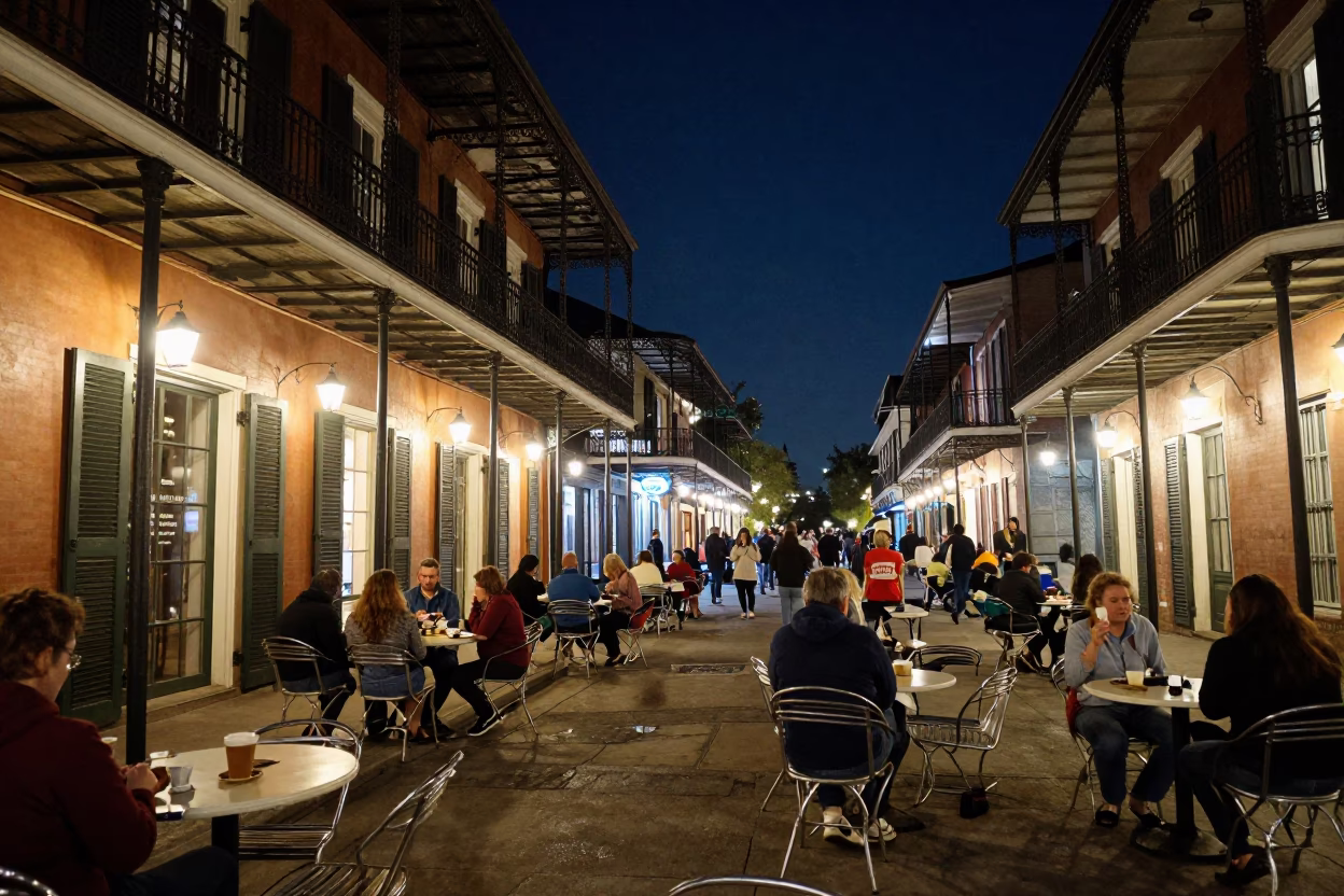Coffee in New Orleans at The Deepest Night Sky Light in in New Orleans, Louisiana, United States