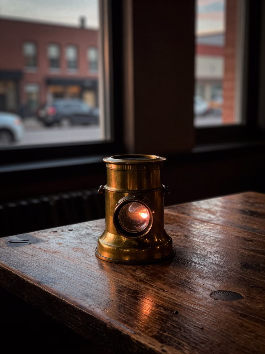 Coffee in Toronto at Copper-toned Light Before Dusk in in Toronto, Ontario, Canada