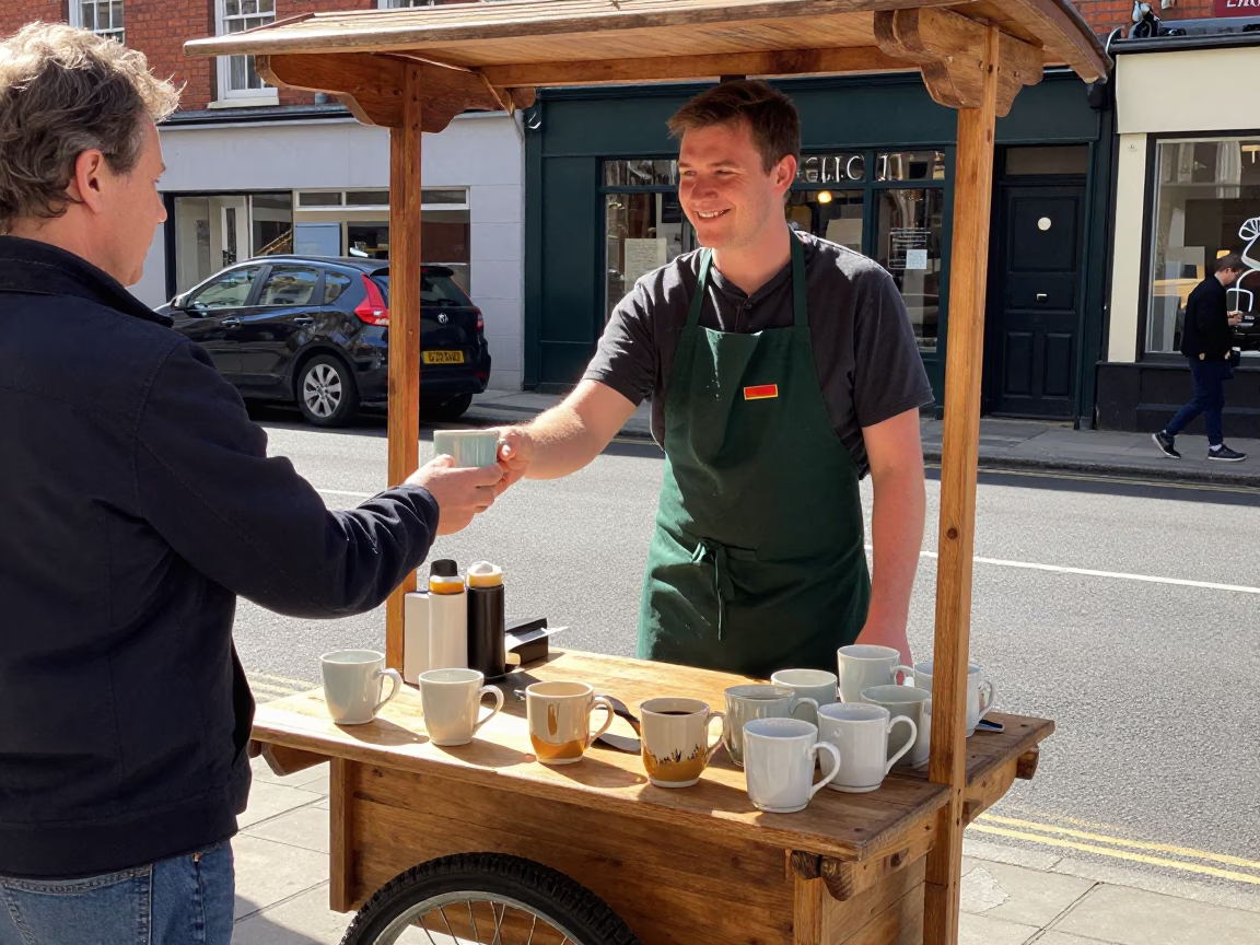 Coffee Mugs in Dublin at Midday Light in in Dublin, Ireland