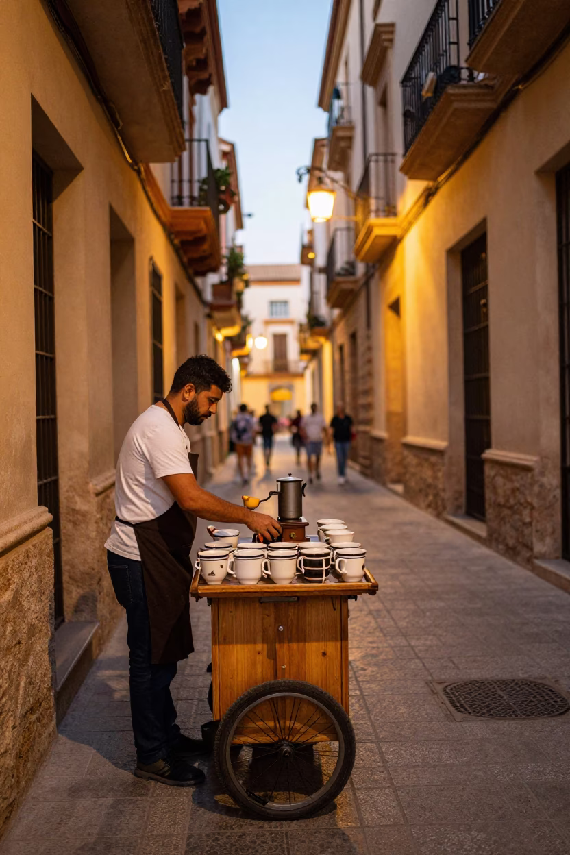 Coffee Vendor in Valencia in in Valencia, Spain