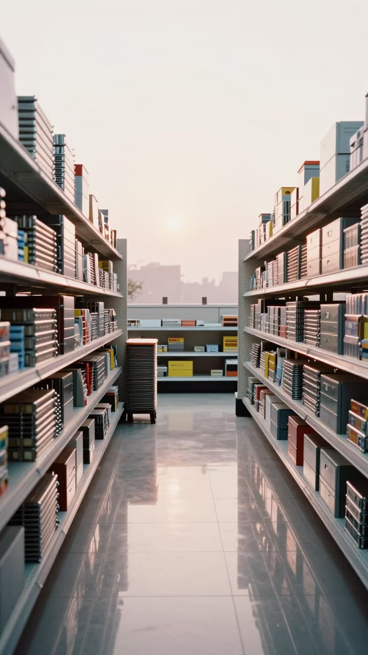 Coil Binding Drawer Before Sunrise Retail in inside a bright retail aisle in Hyderabad