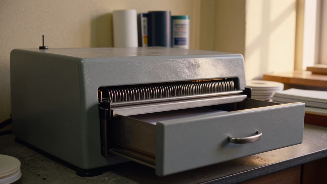 Coil Binding Drawer in St Petersburg Stockroom in inside a stockroom behind the sales floor in St Petersburg