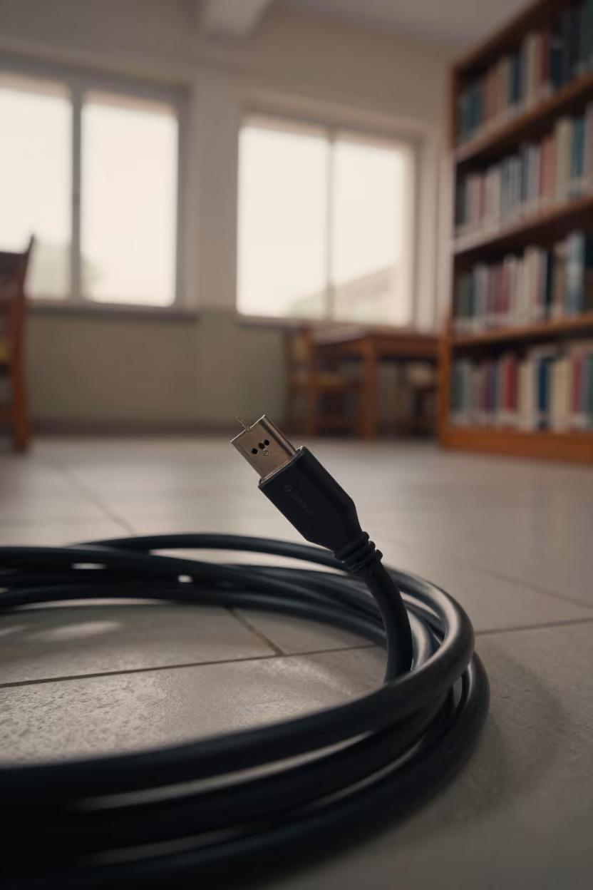 Coiled Chargers in Rawalpindi Library Dawn in inside a campus library reading room in Rawalpindi