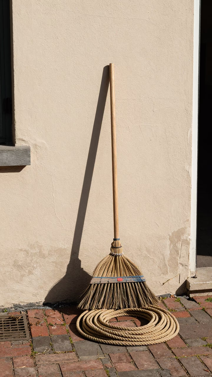 Coiled Rope in New Orleans at Late Morning Light in in New Orleans, Louisiana, United States