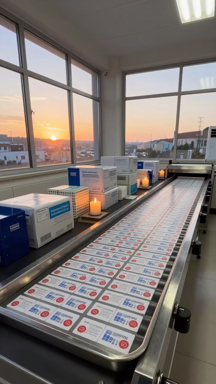 Cold Box Seal Sticker Tray at Porto Sorting Belt in at a parcel sorting belt in Ribeira, Porto