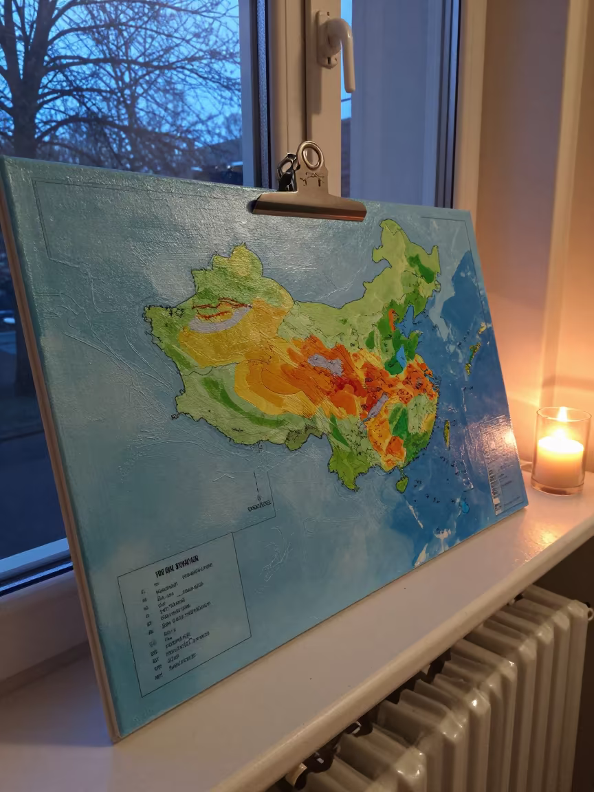 Cold Front Display Ledge Hamburg Sunset Candlelight in on a painted display ledge in Hamburg